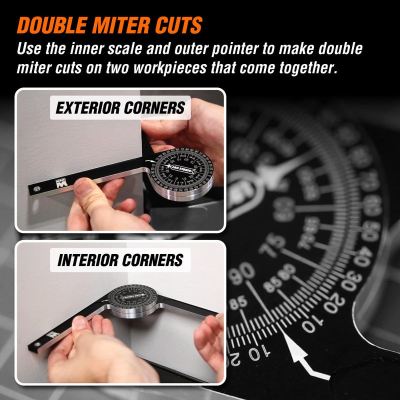 WEN Miter Saw Protractor, 7.25-Inch Aluminum Alloy with Laser-Engraved Scaled (ME175P) - Image 3